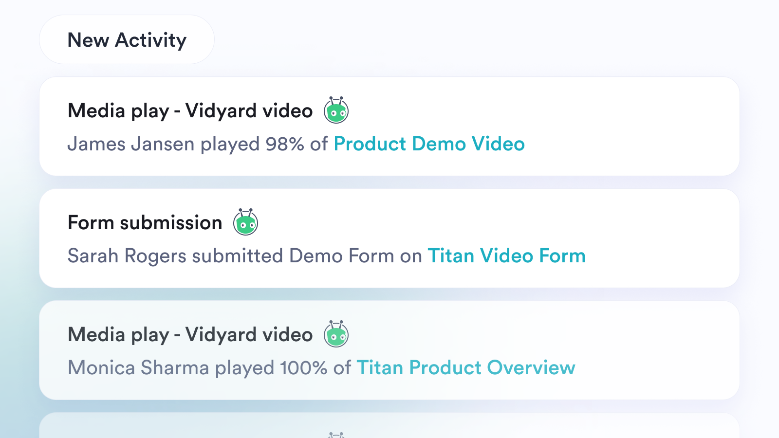 Prospects watching videos and submitting forms, surfaced as buyer signals in HubSpot