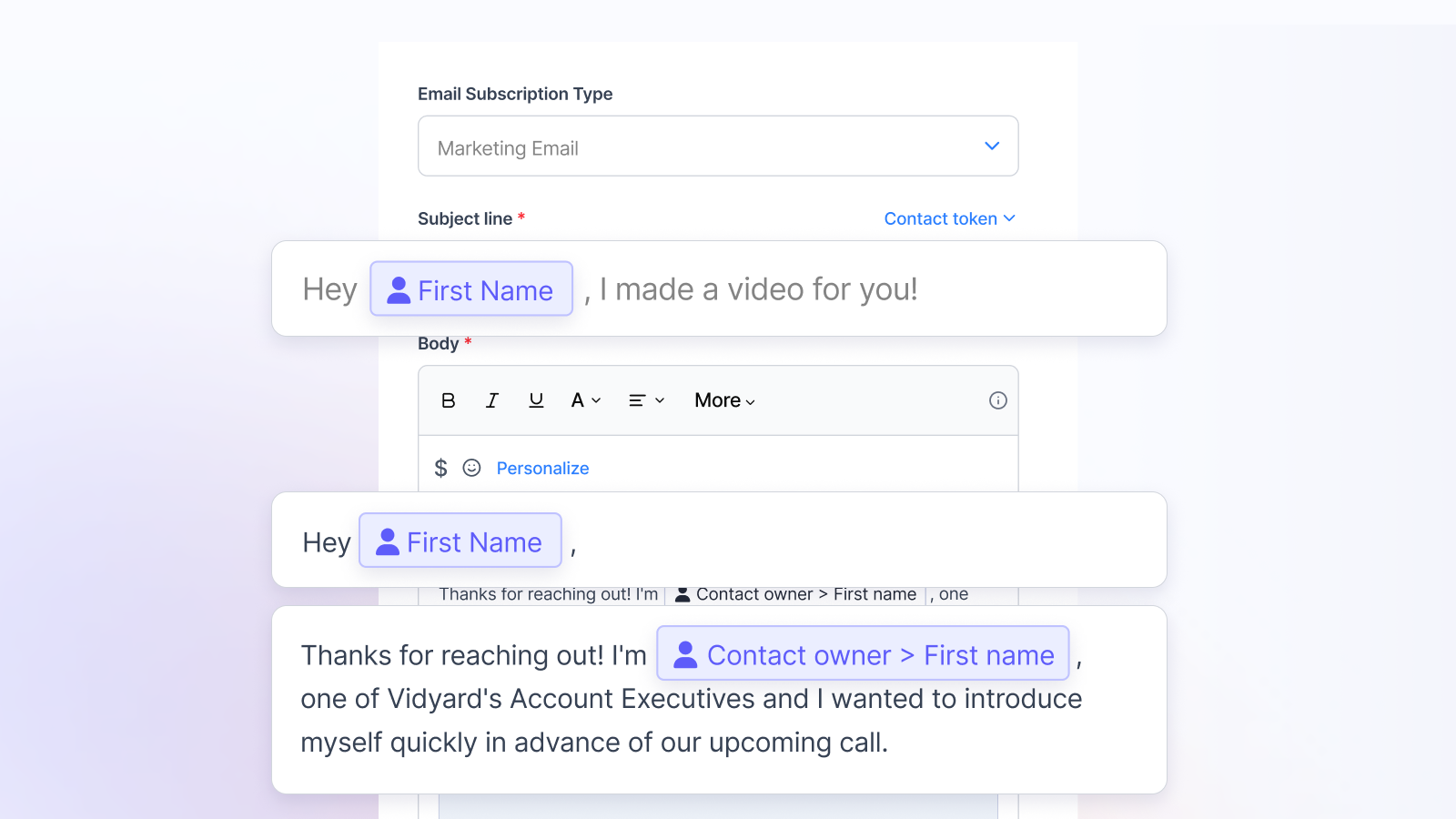 personalize every video with hubspot data